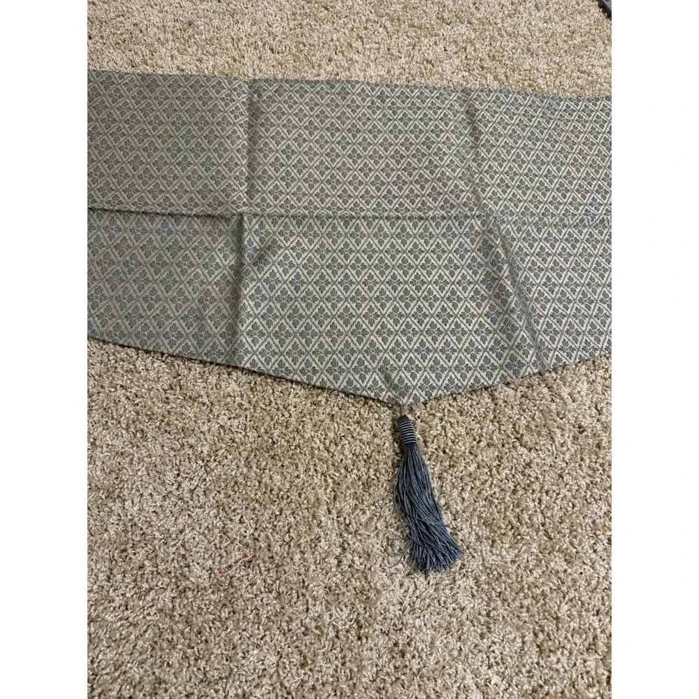nobility marseille valance 52x26 including tassel blue taupe NIP